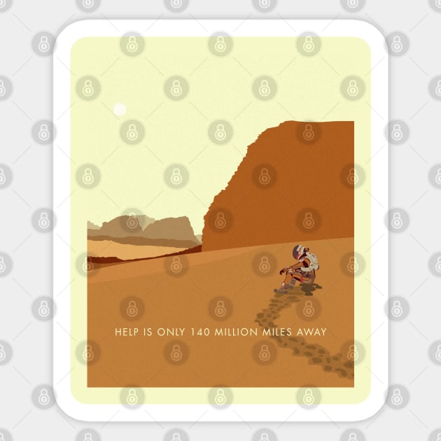 The Martian (Alt.) Sticker by Huegh